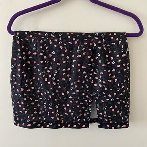 black floral mini skirt